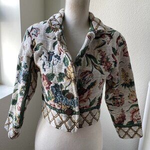Vintage Floral Tapestry Jacket - Size S